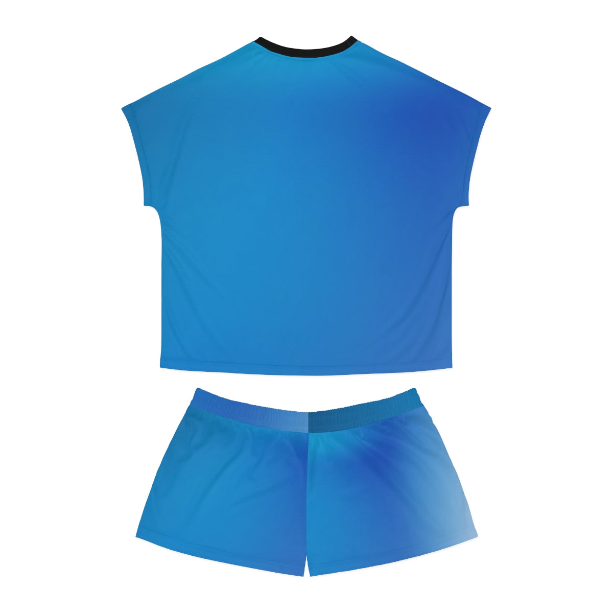 CloudNine Women’s Short Pajama Set – Black/Light Blue