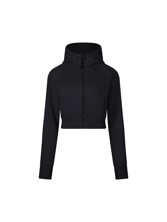 Cropped Zip-Through Hoodies