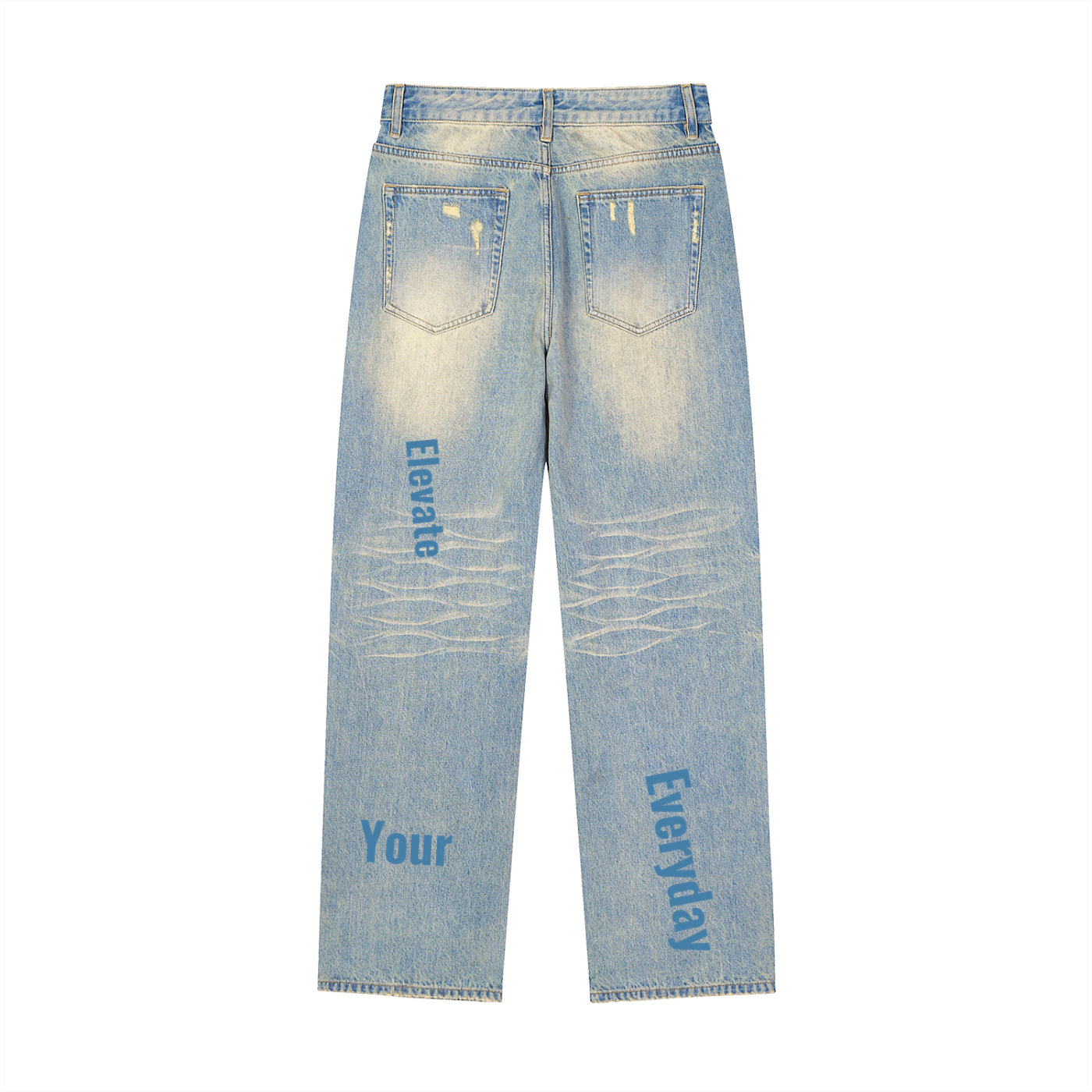 Elevate Your Everyday Sun Fade Raw Hem Denim Jeans