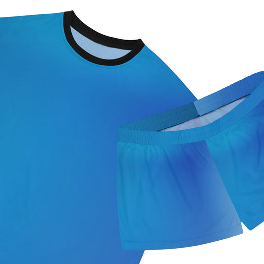 CloudNine Womenβs Short Pajama Set β Black/Light Blue