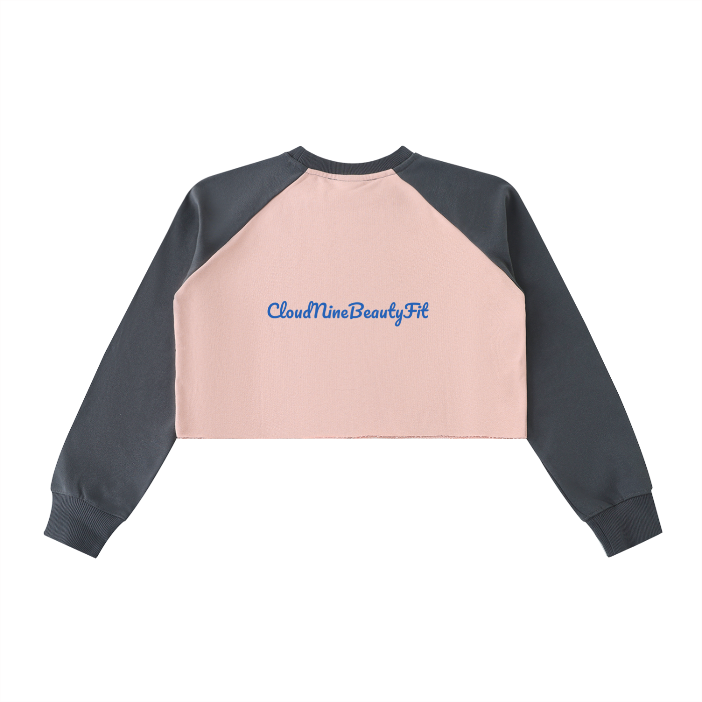 CloudNineBeautyFit Pink/Dark Gray Cropped Raglan Terry Top – Single