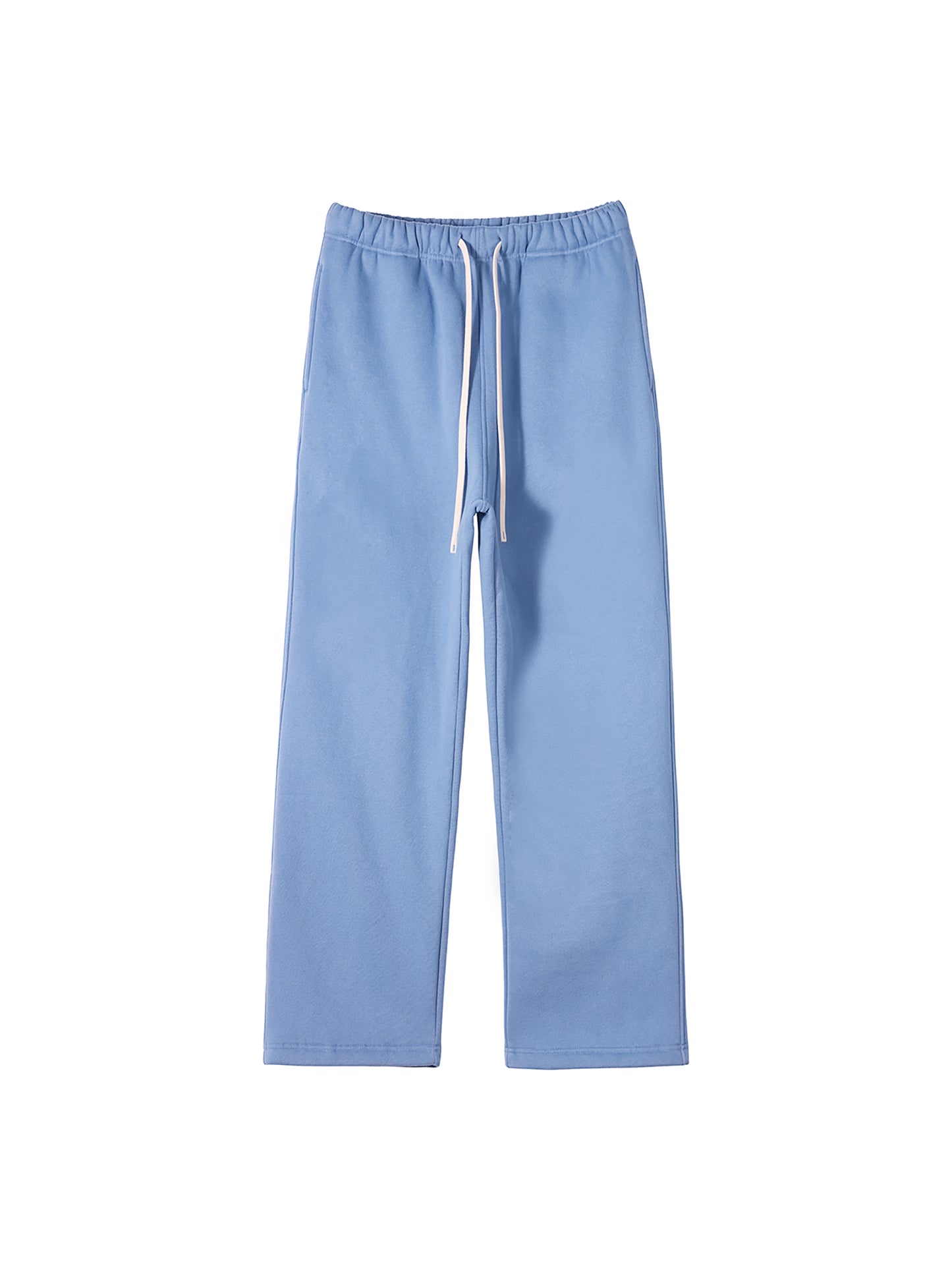 Blue Oversized Fleece Hoodie & Straight-Leg Pants Set