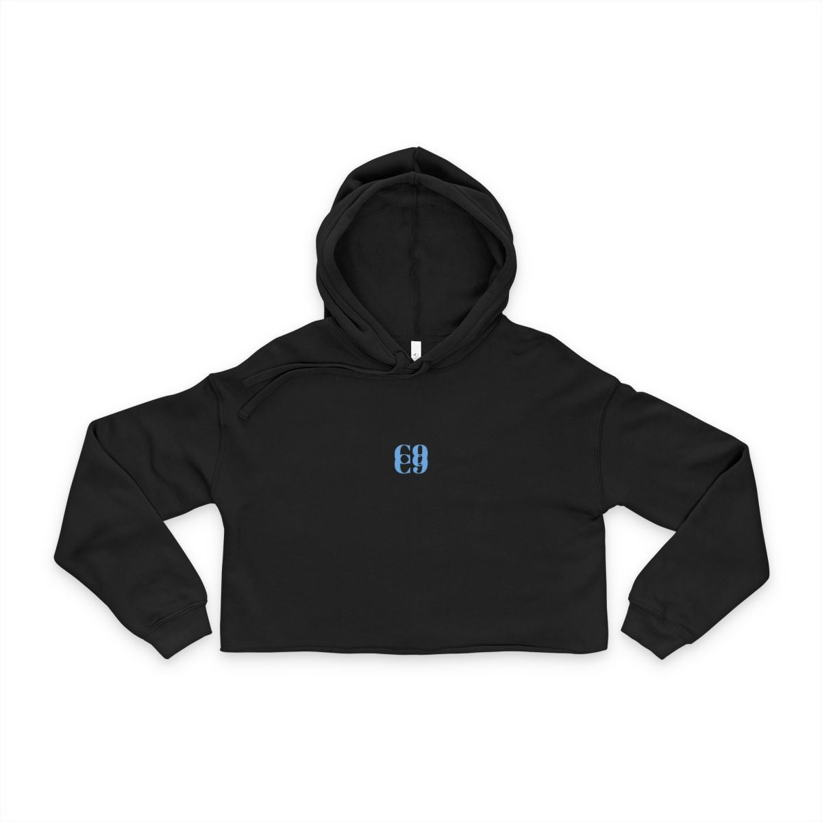 C9 Personalized Black Cropped Hoodie Printed for Women
