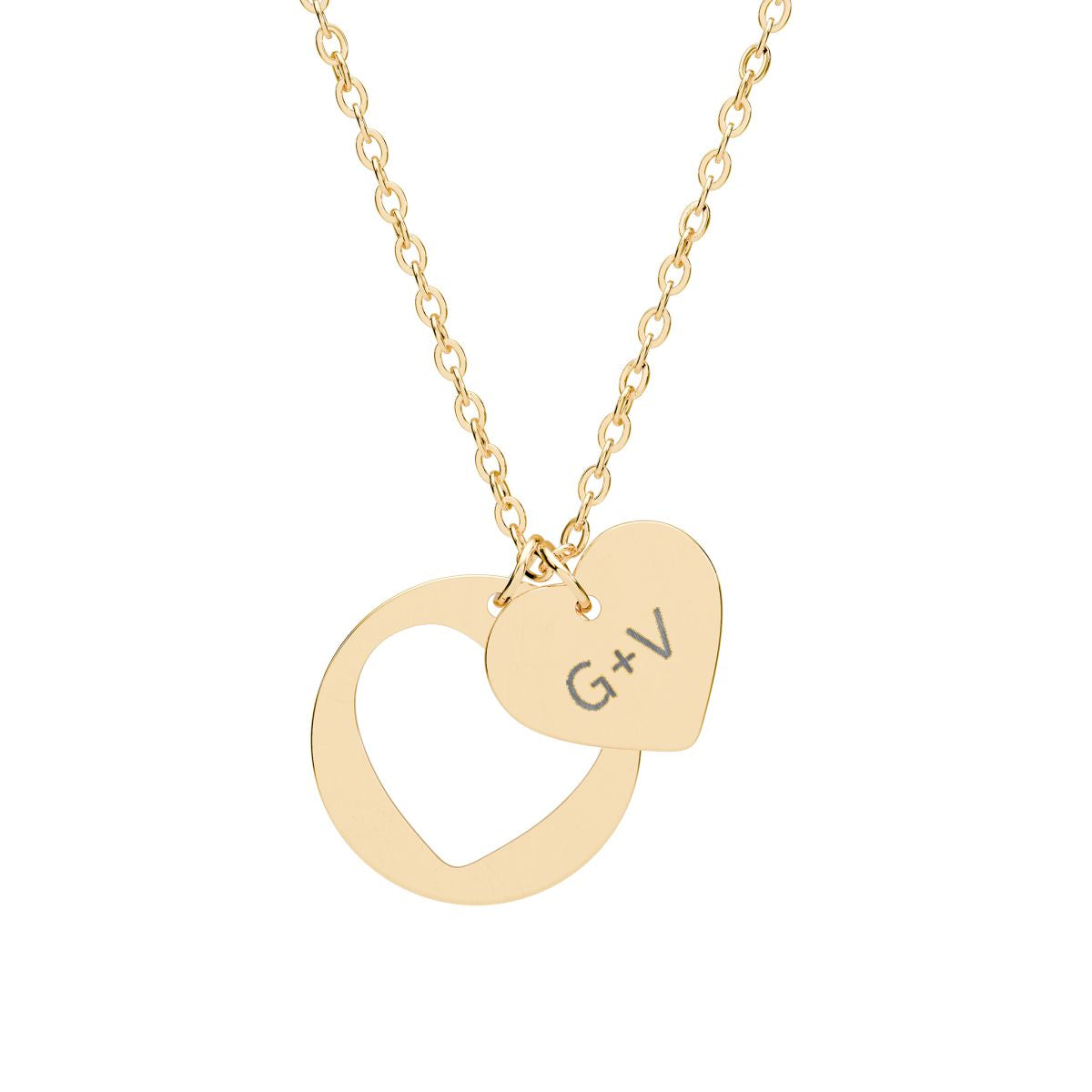 Engravable Heart Cutout Necklace — Personalized Initial Pendant
