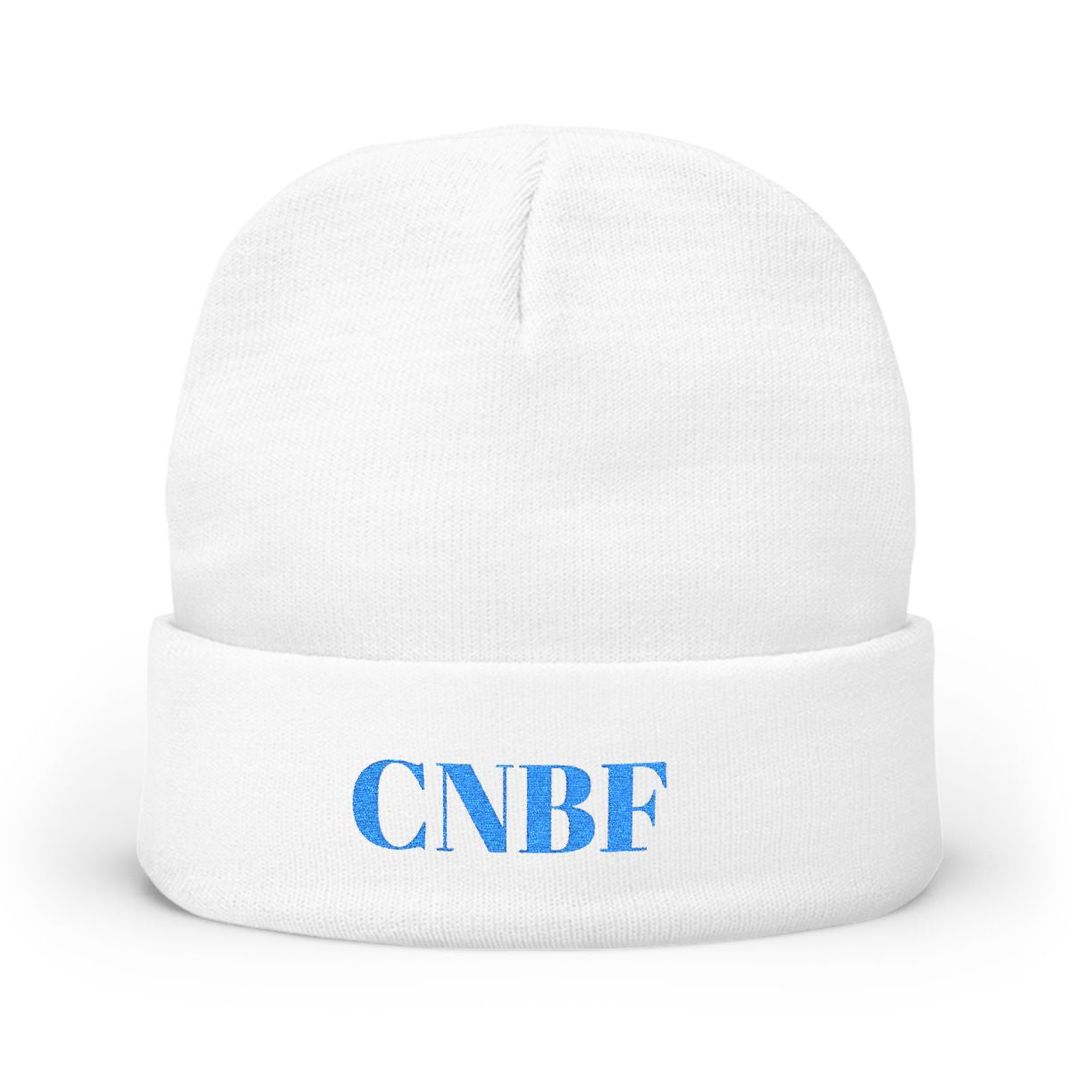 White & Black CNBF Knit Beanie