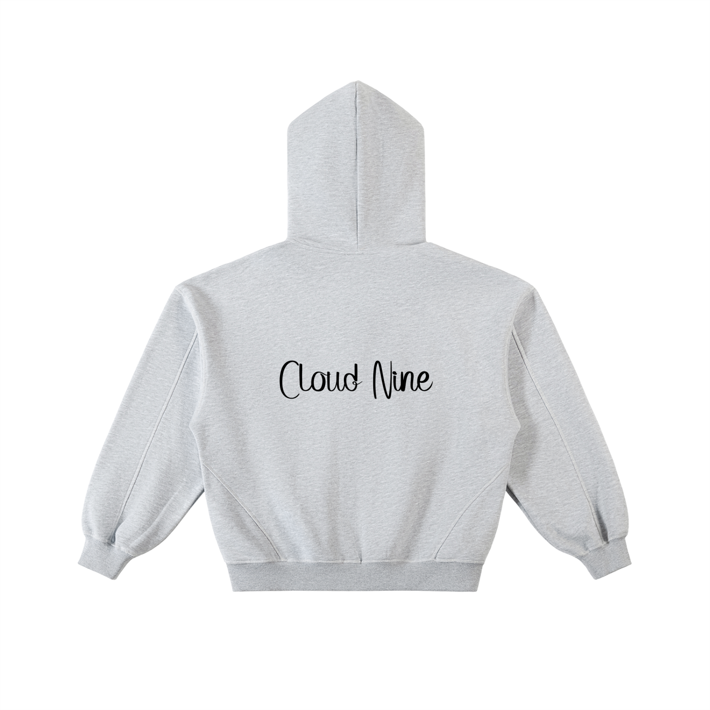 Cloud Nine Gray Boxy Fleece Zip Hoodie