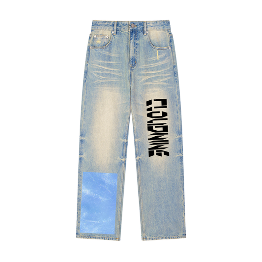 Elevate Your Everyday Sun Fade Raw Hem Denim Jeans