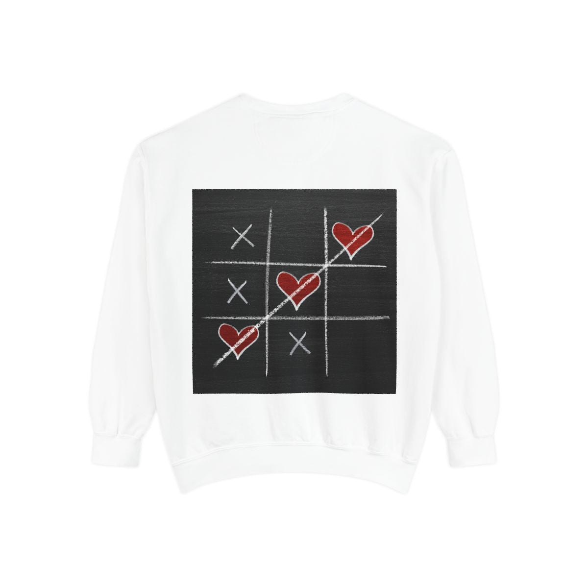 White Pink Clouds Tic-Tac-Toe Crewneck
