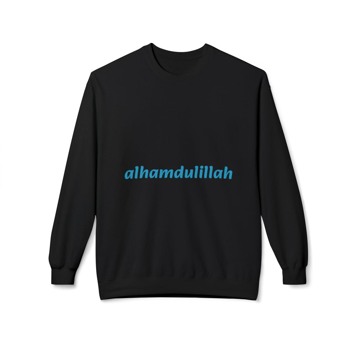 Black Alhamdulillah Crewneck Sweatshirt – Minimal Islamic Gratitude Pullover