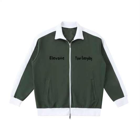 Contrast Trim Stand Collar “Elevate Your Everyday” Jacket