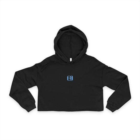 C9 Personalized Black Cropped Hoodie Printed for Women
