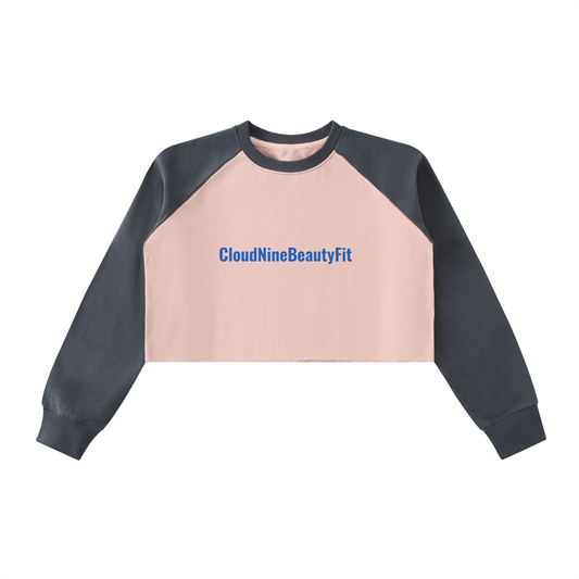 CloudNineBeautyFit Pink/Dark Gray Cropped Raglan Terry Top – Single