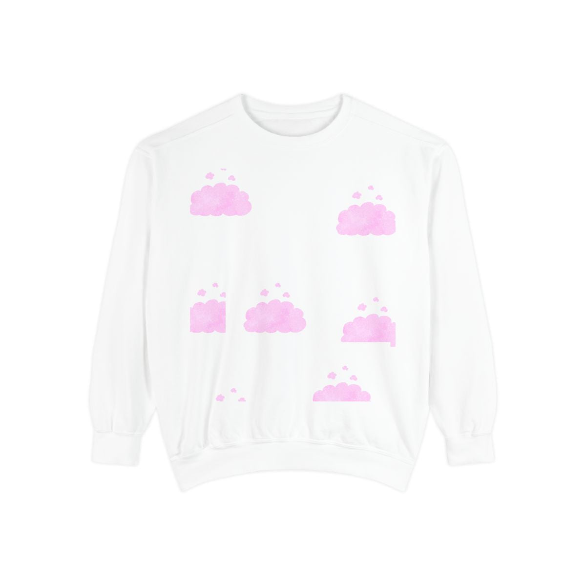 White Pink Clouds Tic-Tac-Toe Crewneck