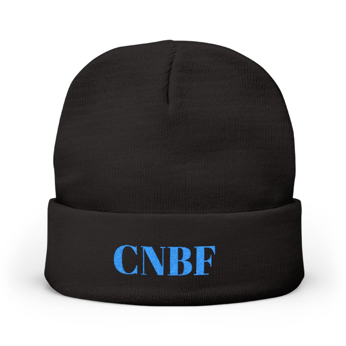 White & Black CNBF Knit Beanie